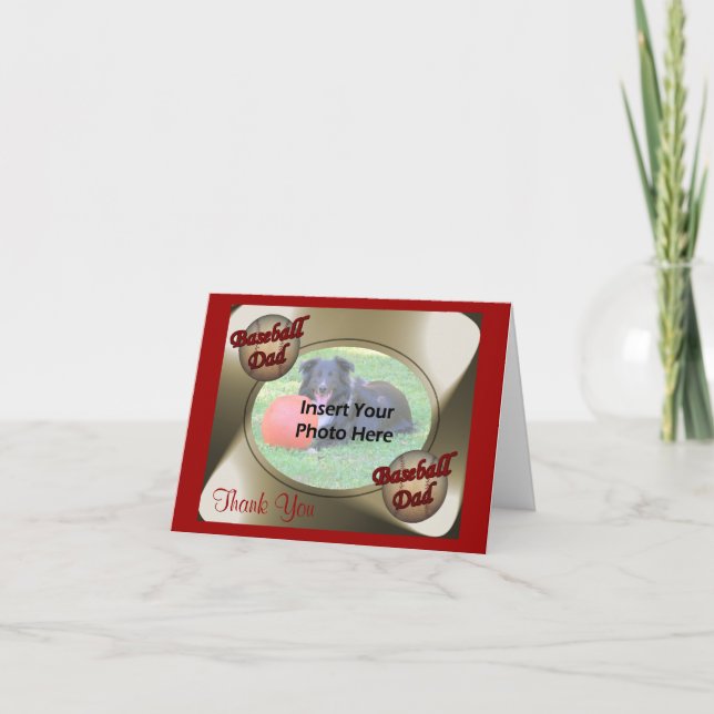 Baseball Dad Thank You Photo Card (Front)