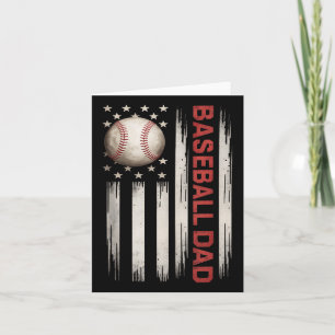 Baseball Dad Usa American Flag Fathers Day 4th Of  Card