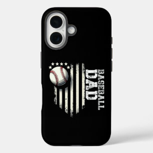 Baseball DAD USA American Flag Fathers Day 4th of iPhone 16 Case