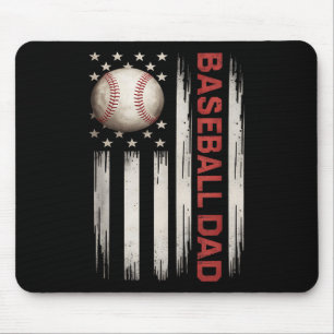 Baseball Dad Usa American Flag Fathers Day 4th Of  Mouse Mat