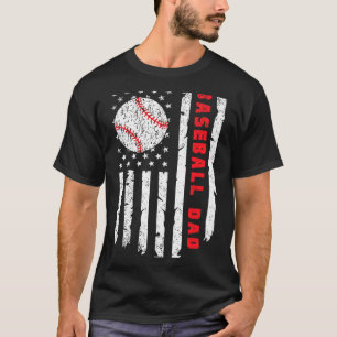 Baseball dad usa american flag fathers day 4th of T-Shirt