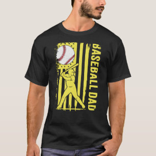 Baseball Dad USA Flag T-Shirt