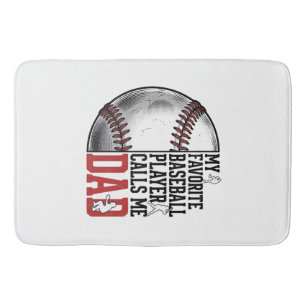 Baseball Dad Vintage Engraving Graphic T-Shirt_1 Bath Mat