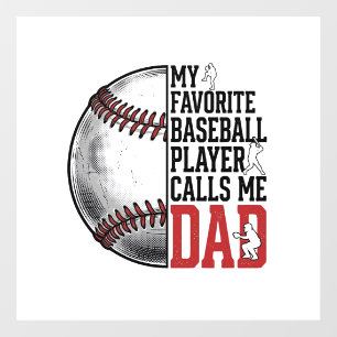 Baseball Dad Vintage Engraving Graphic T-Shirt_1 Window Cling
