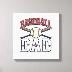 Baseball Dad Vintage Engraving Shirt Design_1 Canvas Print