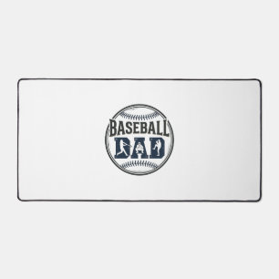 Baseball Dad Vintage Engraving Shirt Design_1 Desk Mat