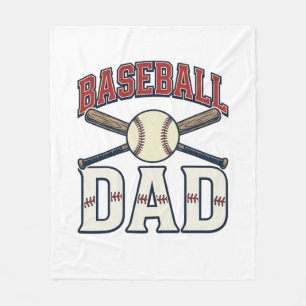 Baseball Dad Vintage Engraving Shirt Design_1 Fleece Blanket