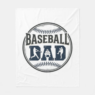 Baseball Dad Vintage Engraving Shirt Design_1 Fleece Blanket