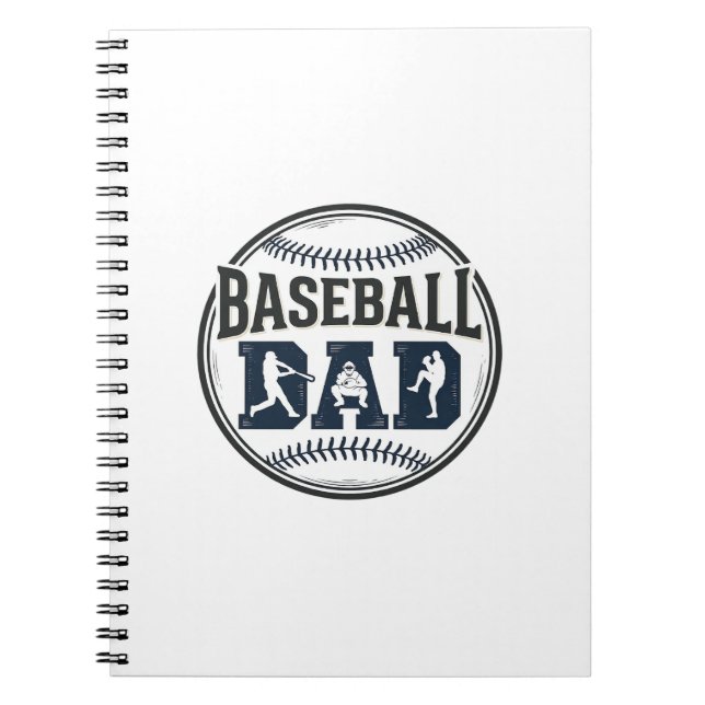 Baseball Dad Vintage Engraving Shirt Design_1 Notebook (Front)