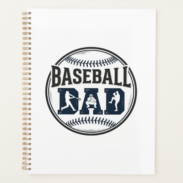 Baseball Dad Vintage Engraving Shirt Design_1 Planner (Front)