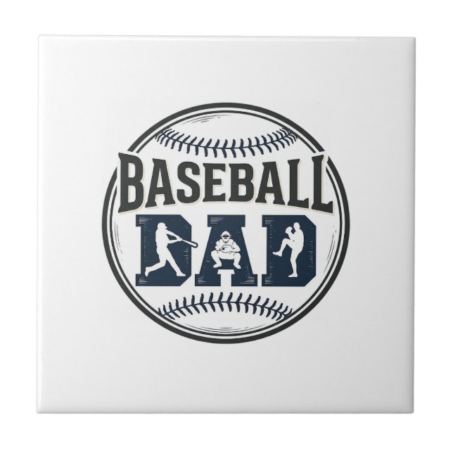Baseball Dad Vintage Engraving Shirt Design_1 Tile (Front)