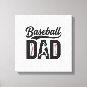 Baseball Dad Vintage Engraving T-Shirt Design_1 Canvas Print