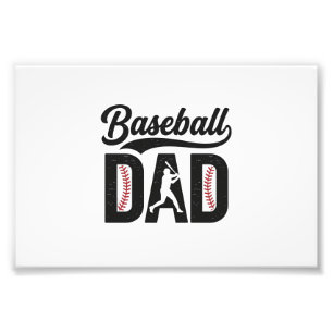 Baseball Dad Vintage Engraving T-Shirt Design_1 Photo Print