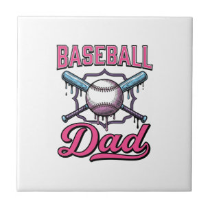 Baseball Dad Vintage Engraving T-Shirt Design (2)_ Tile