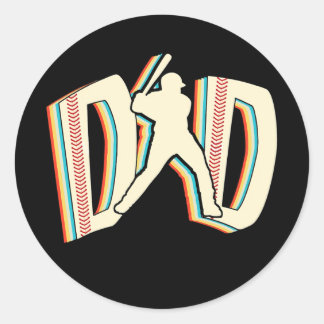 Baseball Dad Vintage Retro Father's Day Sport Classic Round Sticker