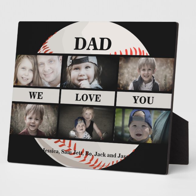 Baseball Dad We love You Photo  Collage Plaque (Side)