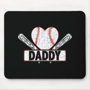 Baseball Daddy Matching Family Softball Baseball L Mouse Mat