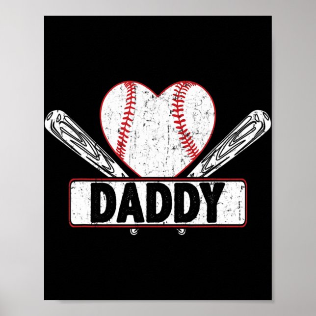 Baseball Daddy Matching Family Softball Baseball L Poster (Front)