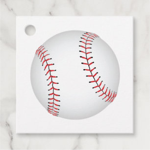 Baseball Design Baseball with Custom BG Colour Favour Tags