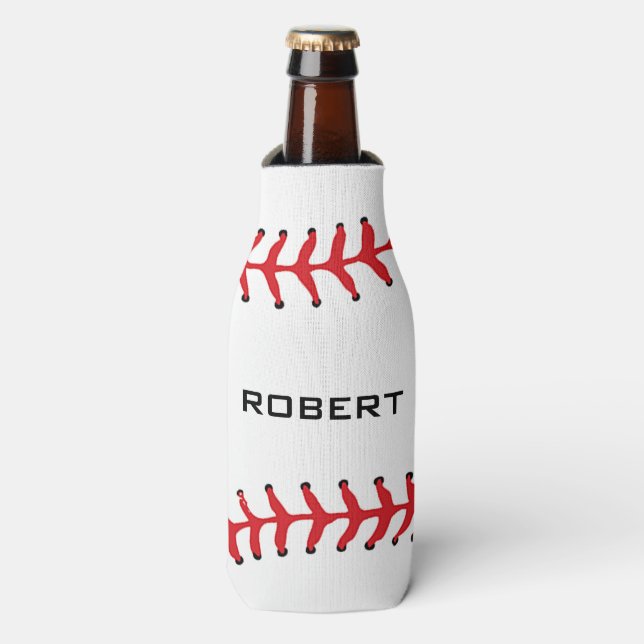 Baseball Design Bottle Cooler (Bottle Front)