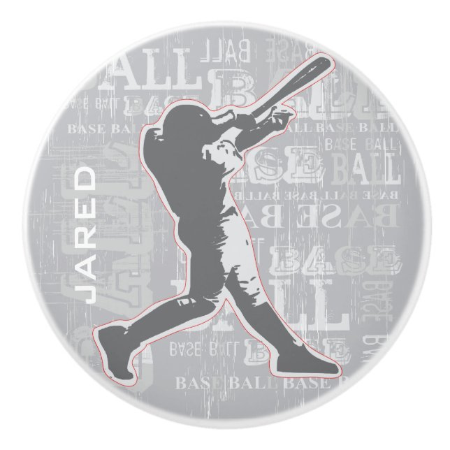 Baseball Design Ceramic pull or Knob (Front)