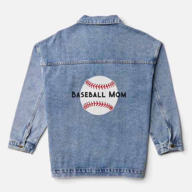 Baseball Design Denim Jacket (Back)