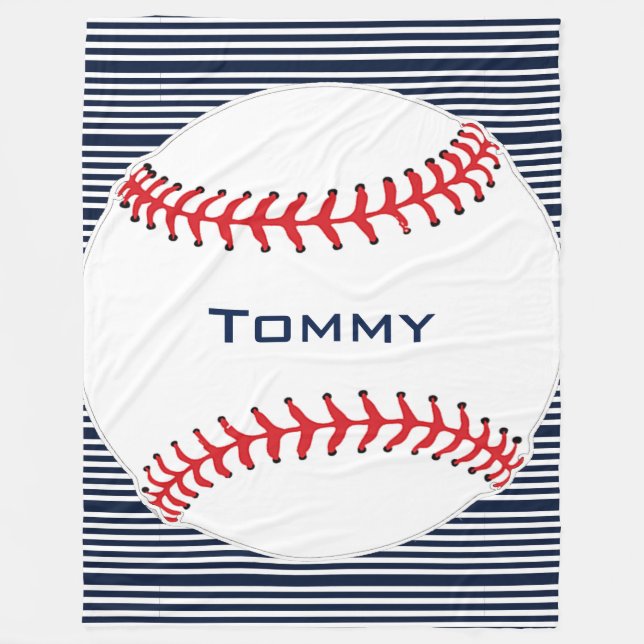 Baseball Design Fleece Blanket (Front)