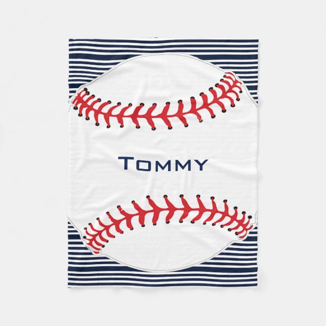 Baseball Design Fleece Blanket (Front)