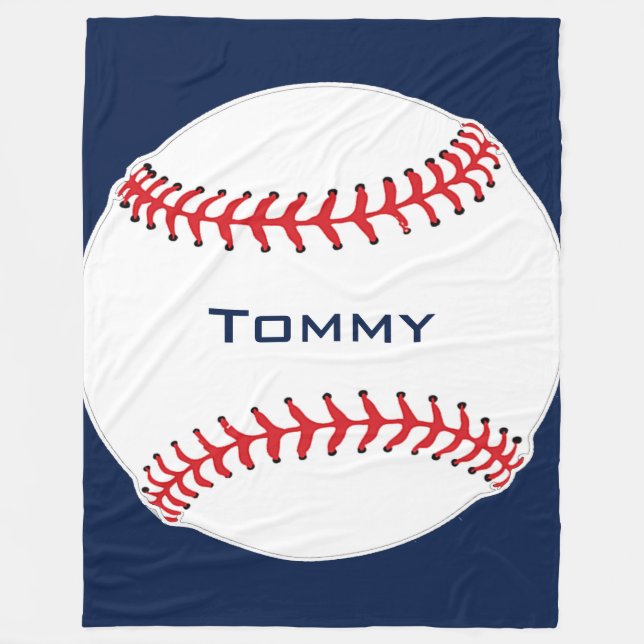 Baseball Design Fleece Blanket (Front)