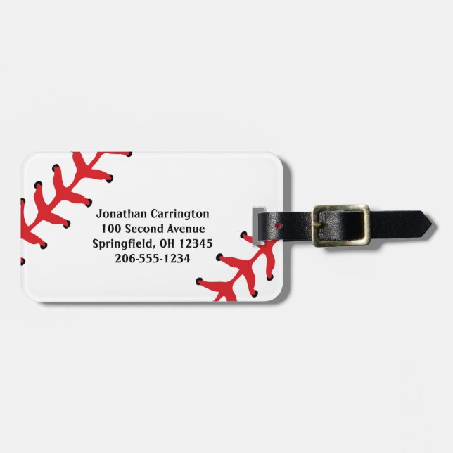 Baseball Design Luggage Tags (Front Horizontal)