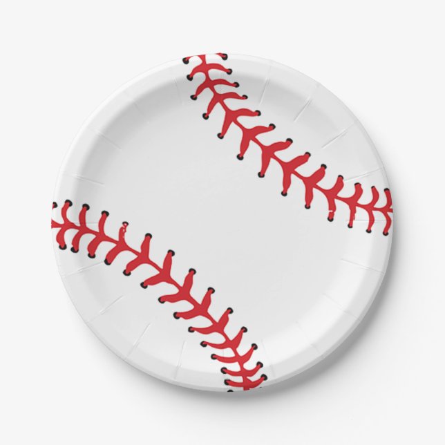 Baseball Design Paper Party Plate (Front)