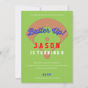 Baseball Diamond Birthday Party Invitation