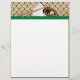 Baseball Diamond on Green Field Letterhead