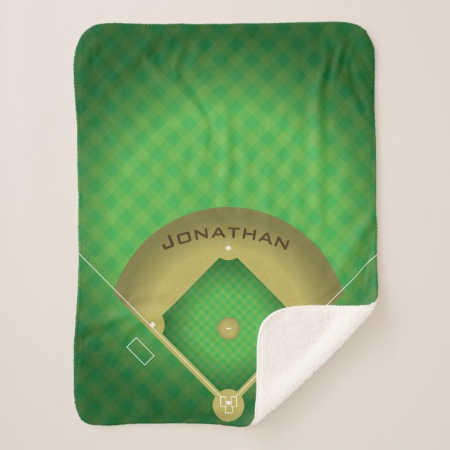 Baseball Diamond Sherpa Blanket (Front)