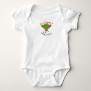 Baseball - Diamonds are a Girl's Best Friend Baby Bodysuit