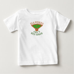 Baseball - Diamonds are a Girl's Best Friend Baby T-Shirt