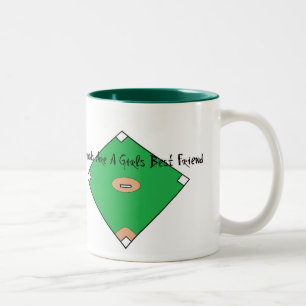 Baseball Diamonds Are A Girls Best Friend Two-Tone Coffee Mug