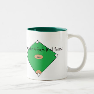 Baseball Diamonds Are A Girls Best Friend Two-Tone Coffee Mug