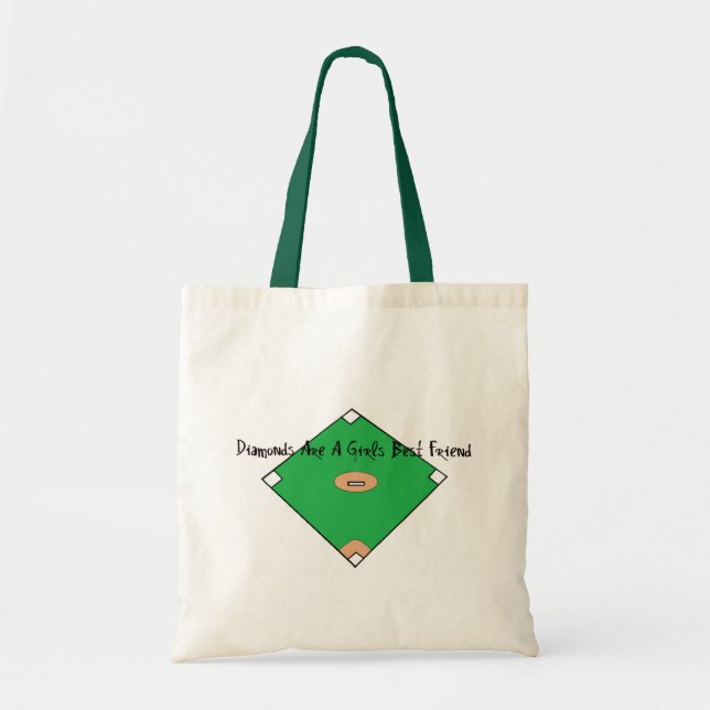 Baseball Diamonds Are A Girls Best Friends Tote Bag (Front)