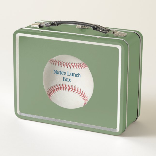 Baseball Dino Metal Custom Lunchbox (Back)