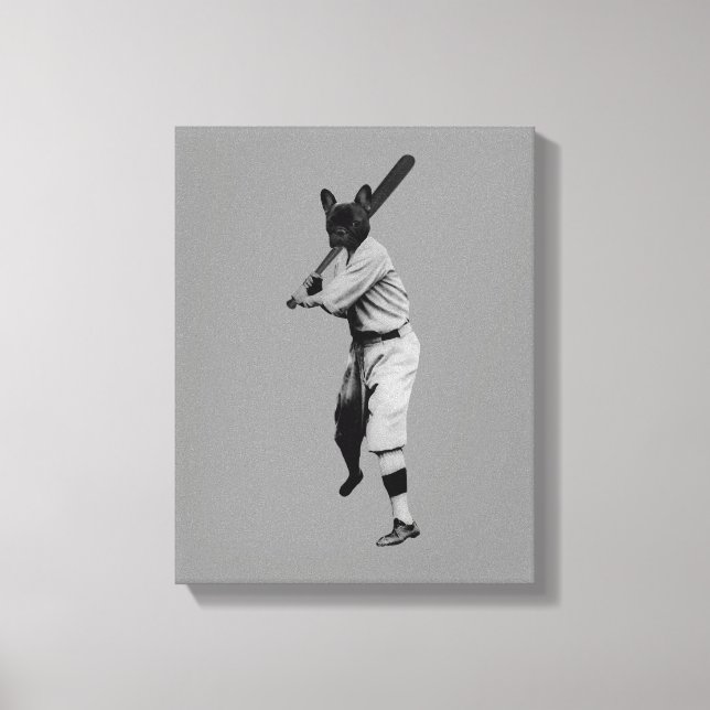 Baseball Dog Canvas Print (Front)