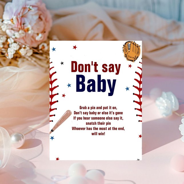 Baseball Don't Say Baby Baby Shower Game sign (Creator Uploaded)