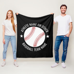 Baseball Drawing with Team and Athlete Name modern Fleece Blanket
