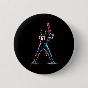 Baseball Drip 6 7 Number 67 Six Seven Meme Mens Bo 6 Cm Round Badge