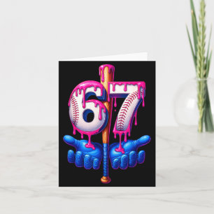 Baseball Drip 6 7 Number 67 Six Seven Meme Mens Bo Card