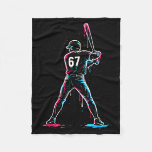 Baseball Drip 6 7 Number 67 Six Seven Meme Mens Bo Fleece Blanket