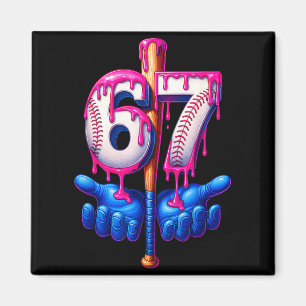 Baseball Drip 6 7 Number 67 Six Seven Meme Mens Bo Magnet