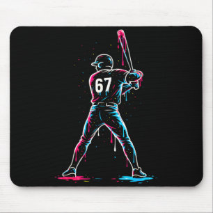 Baseball Drip 6 7 Number 67 Six Seven Meme Mens Bo Mouse Mat