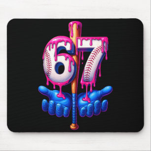Baseball Drip 6 7 Number 67 Six Seven Meme Mens Bo Mouse Mat