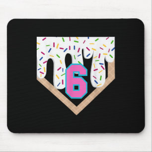 Baseball Drip 6th Birthday Home Plate Boys Youth 6 Mouse Mat